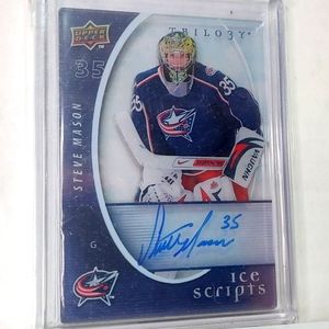 Steve Mason Trilo3y Ice Scripts Autograph Hockey Card Columbus Blue Jackets